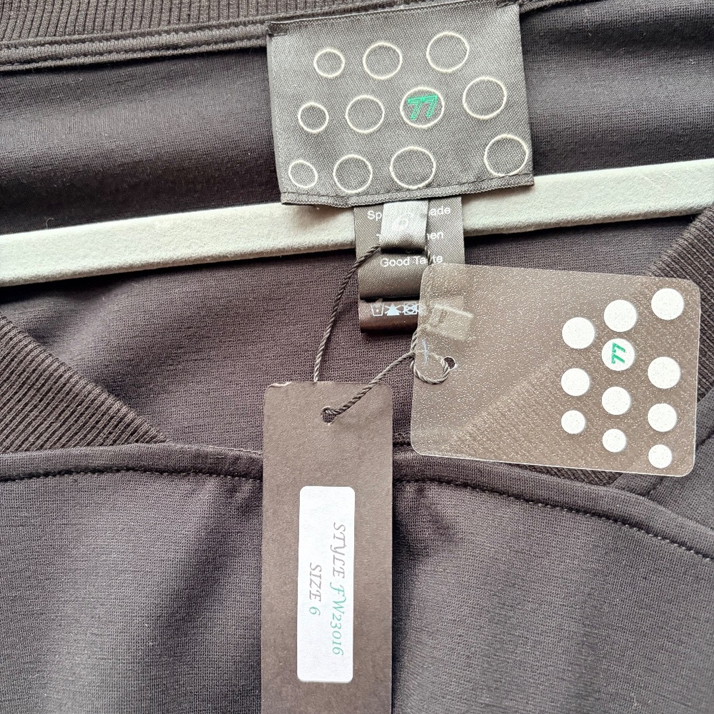 NY77 Design NWT Black Drawstring Midi Dress Size … - image 10